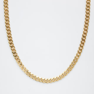 mens curb chain necklace in gold