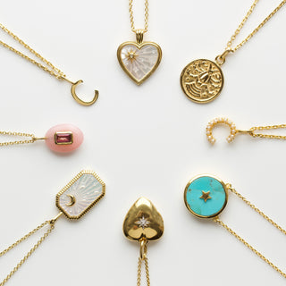 Pearl Initial Necklace In Gold