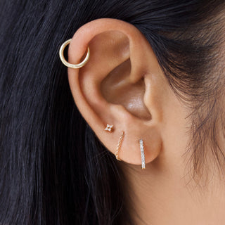 plain chain solid 9k earring