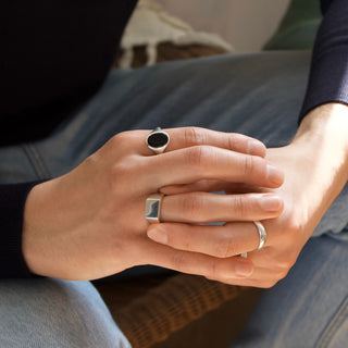 mens engravable square signet ring