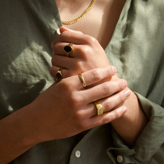 mens gold rounded band ring