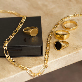 mens gold rounded band ring