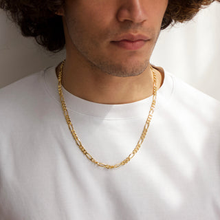 mens gold figaro chain necklace