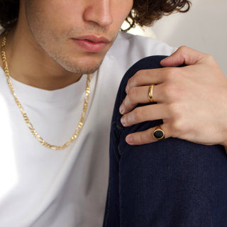 mens gold figaro chain necklace
