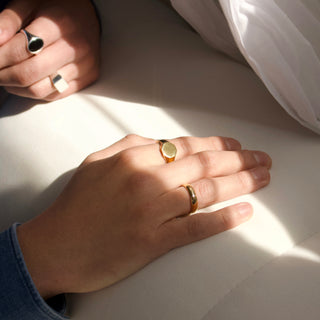 mens gold rounded band ring