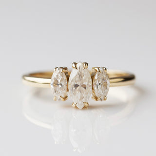 moissanite ring in solid gold