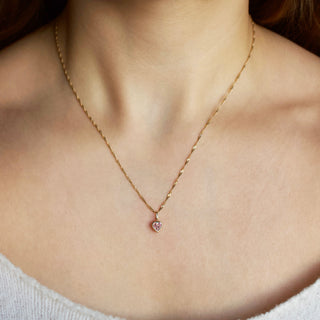 bezel set tourmaline heart pendant charm