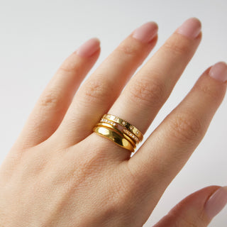 Carrie Elizabeth Gold Diamond Star Triple Band Ring Set