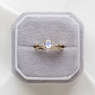 Moonstone engagement ring in solid gold