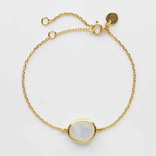 organic moonstone bracelet in gold