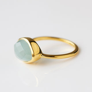 Organic Aquamarine Wave Ring