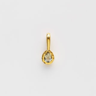 molten pear pendant in green amethyst