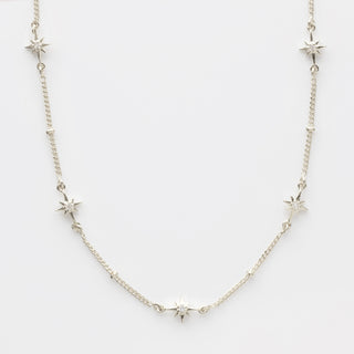 Dainty White Topaz Star Chain