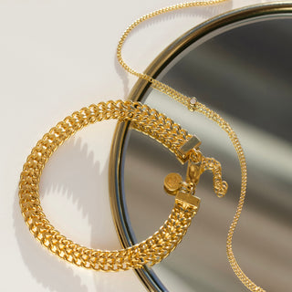 gold vintage woven chain bracelet 