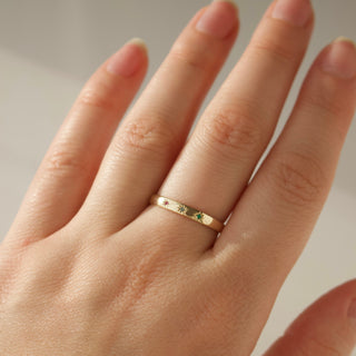 Birthstone solid gold ring