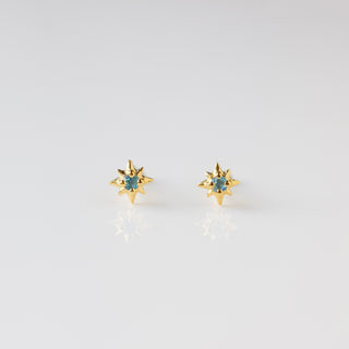 dainty topaz star stud earrings