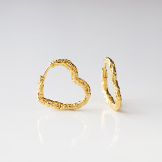 molten heart hoop earrings