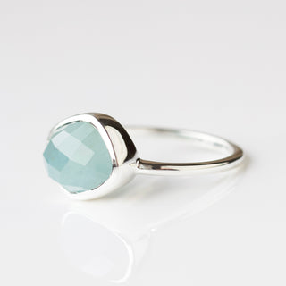 Organic Aquamarine Wave Ring