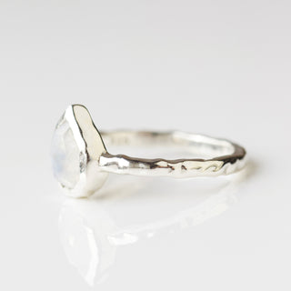 Gracie Rainbow Moonstone Pear Molten Ring