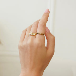 engravable vintage bar ring in gold