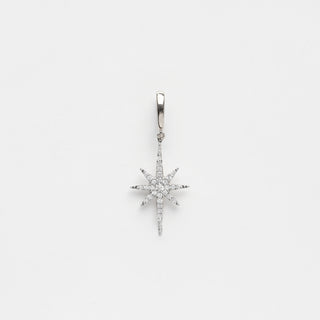 Silver guiding star pendant with chain