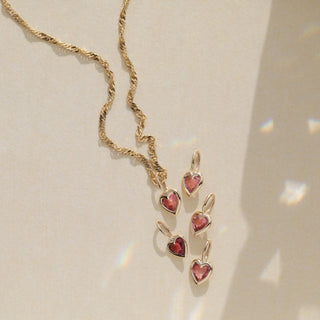 bezel set tourmaline heart pendant charm