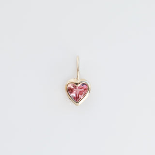 bezel set tourmaline heart pendant charm