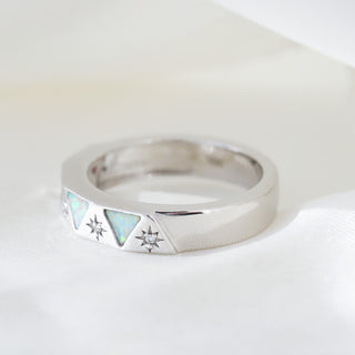 Opal and Diamond Ring - Size UK J