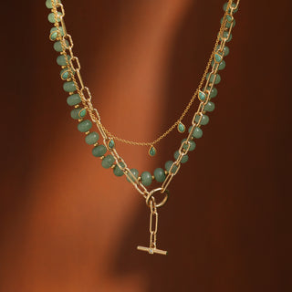 Diamond t bar chain necklace