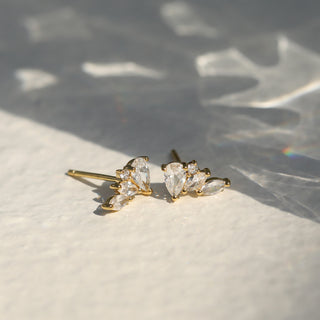 cz climber stud earring