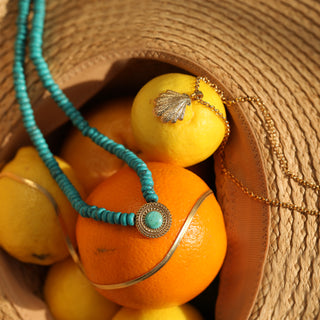Turquoise Statement Coin Necklace