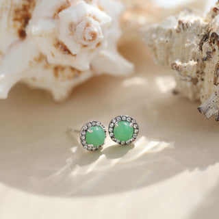 Chrysoprase stud earrings