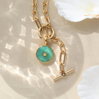 Diamond t bar chain necklace