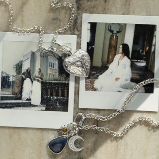 Carrie Elizabeth Vintage Heart Pendant with Rolo Chain