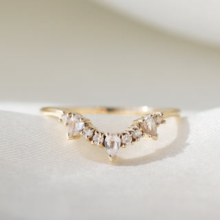 Diamond & Sapphire Droplet Hugging ring