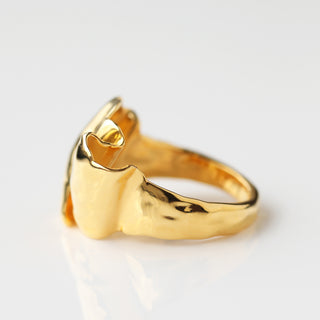 Molten statement gold ring