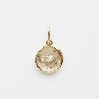 Carrie Elizabeth custom made fingerprint pendant in 9k solid gold