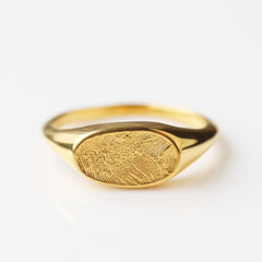 Custom Made Fingerprint Signet Ring