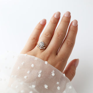 Diamond & Sapphire Droplet Hugging ring
