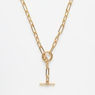 Diamond t bar chain necklace