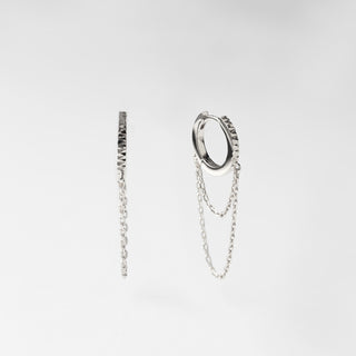 diamond cut chain hoop earrings