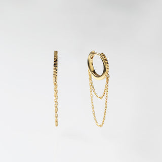 diamond cut chain hoop earrings