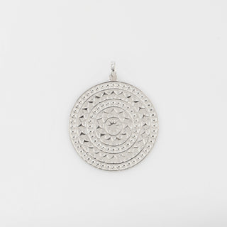 Aztec coin pendant silver