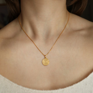 Small aztec coin necklace