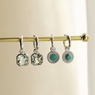 Turquoise Coin Hoop Earrings