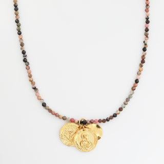 agate beaded necklace gold