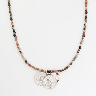 Agate beaded long length necklace