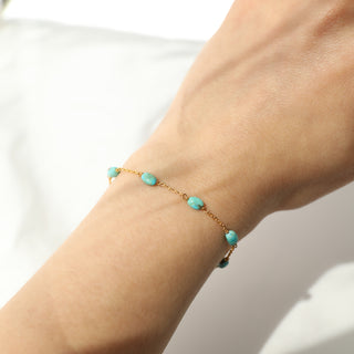 turquoise station bracelet gold