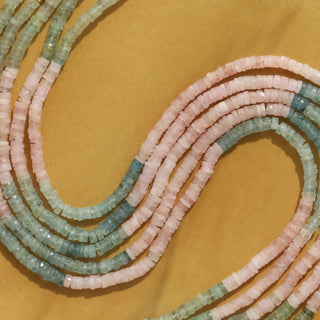 Carrie Elizabeth natural pink and blue Beaded Necklace