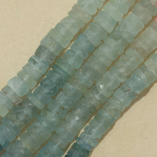 Carrie Elizabeth Rainbow Aqua Quartz Faceted Tyre Beaded Necklace